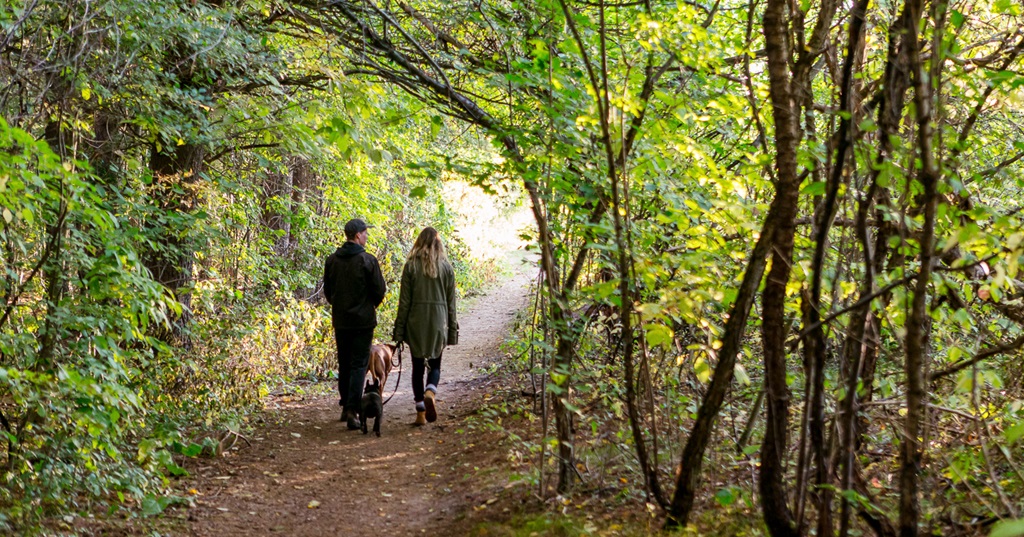 Walking along one of the many Uxbridge trails.