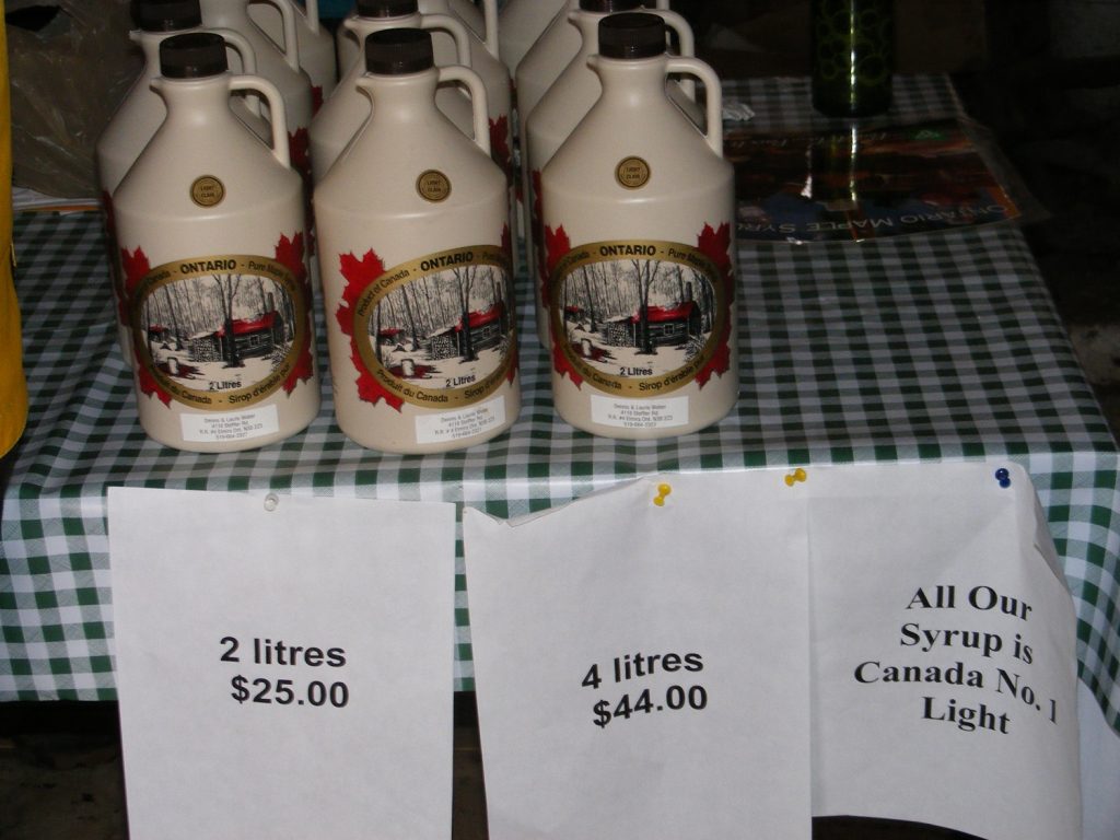 Jugs of Fresh Maple Syrup!