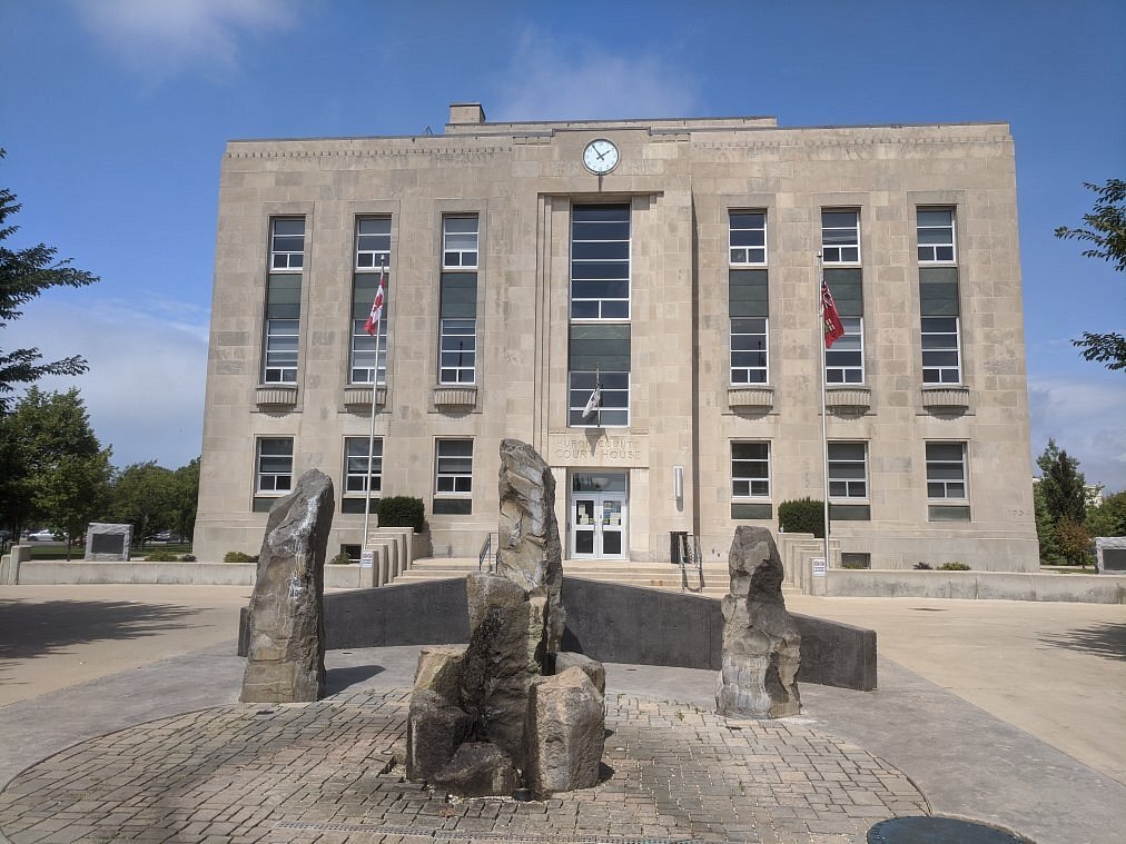 Goderich Courthouse exterior, a historic judicial landmark in Huron County.