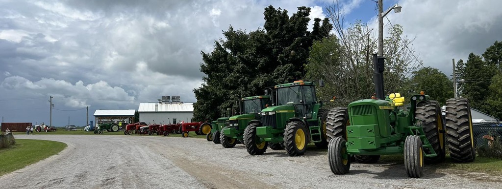 Melbourne Fair - Row of Green Tractors