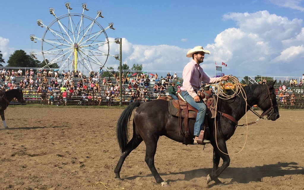 Murillo Fair - Horse and Rider with Fair Midway in the background