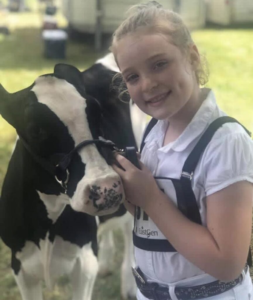 South Mountain Fair - Ready for Judging with her calf.