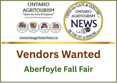 Aberfoyle Fall Fair 2026 Inviting Vendors